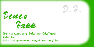 denes happ business card